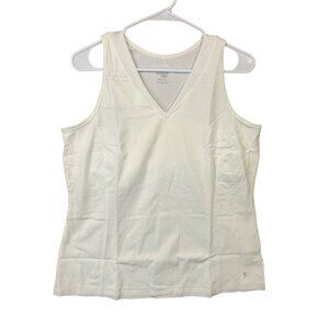 Danskin Now Womens White Racerback Tank Top XL Moisture-Wicking Drimore NWOT